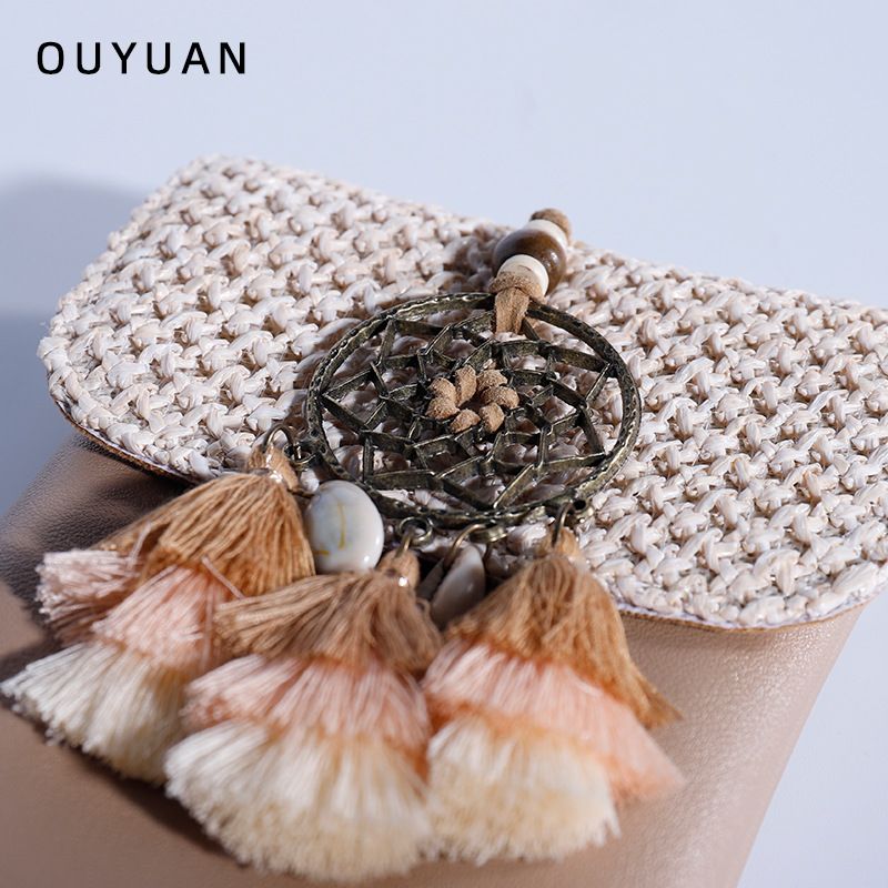 Grass Mobiltelefon Ny Vævet Skulder Shop Dream Net Tassel Crossbody Taske Niche Zero Pung_voghion.com