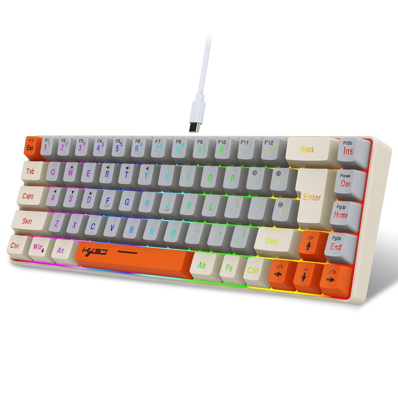 2024 Three Color Matching Game Film 68 Key Line Separation RGB Backlight Multi functional Wired Keyboard_voghion.com