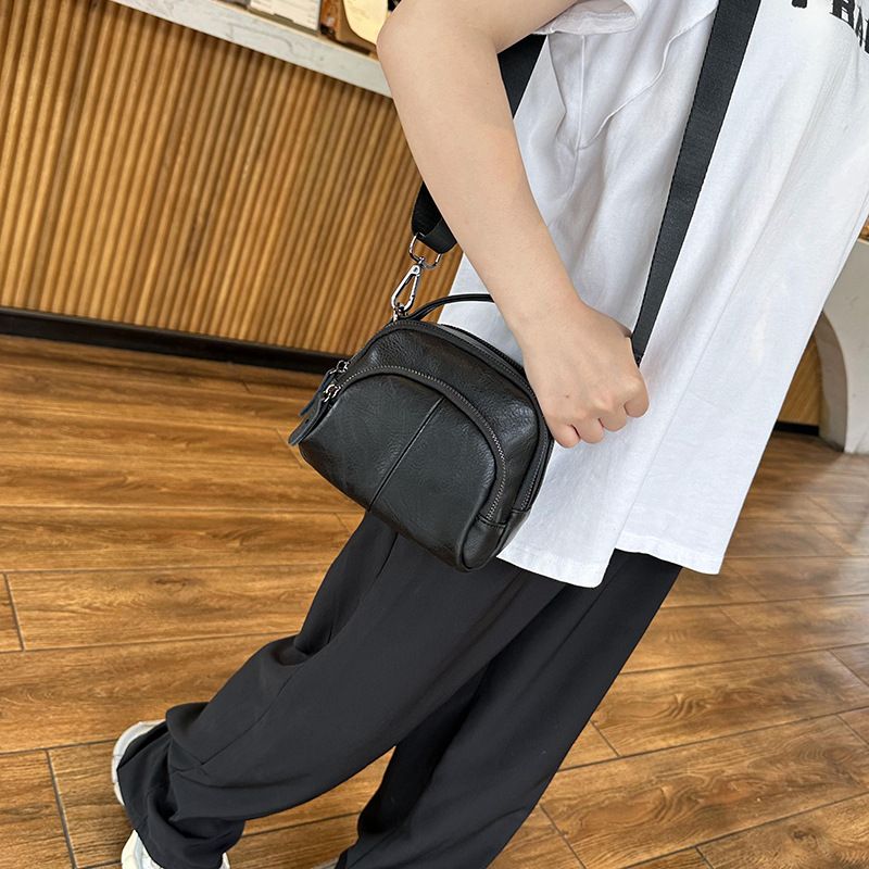 Borsa a tracolla singola versatile a tre strati in pelle morbida stile coreano da donna, piccola, 2025, nuova moda multistrato_voghion.com