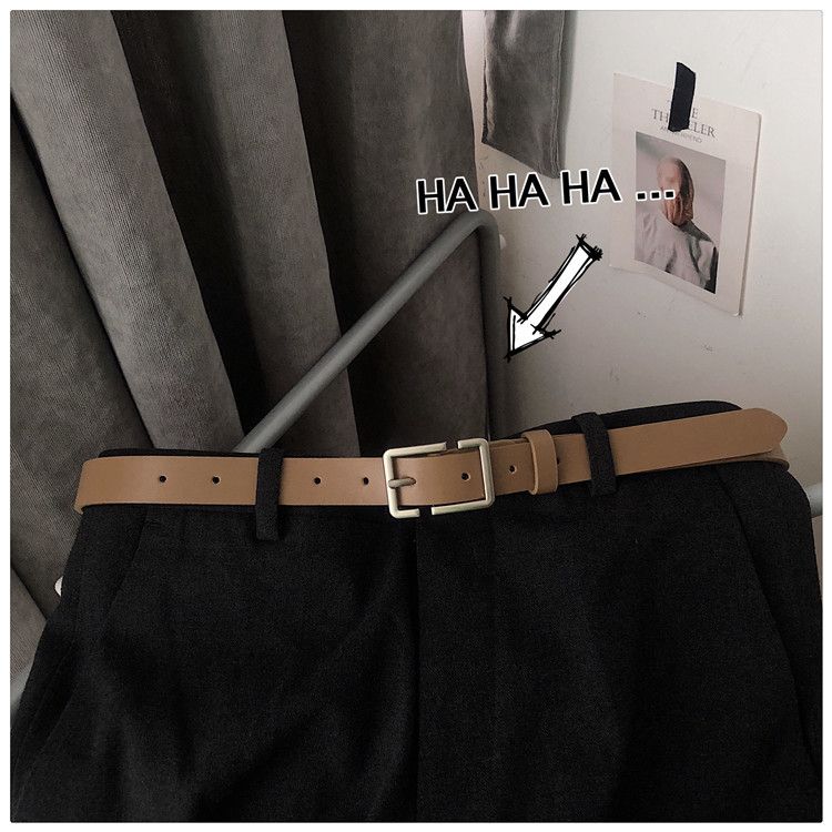 Nyt bælte til afslappet bukser, slankt bælte til mænd, koreansk version, unge mennesker, PU-læder, lille bælte i NS-stil, alsidigt bælte, dekoration_voghion.com