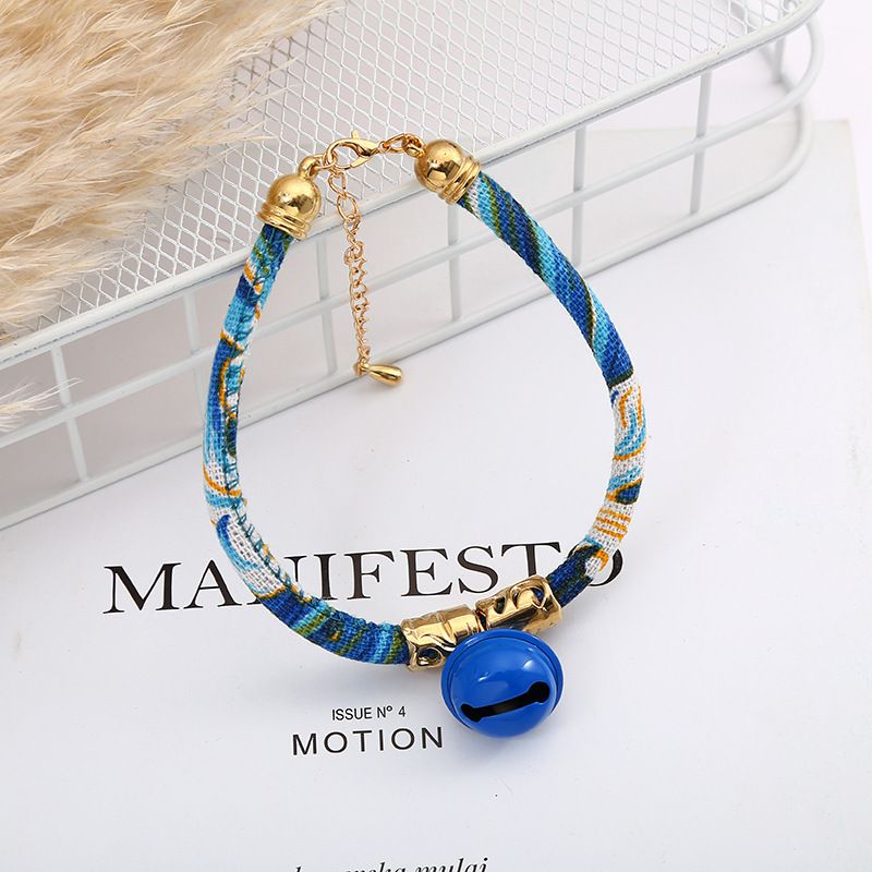 Nuevo collar ajustable para perro y gato con campana colorida y moderna con personalidad para mascotas de estilo étnico_voghion.com