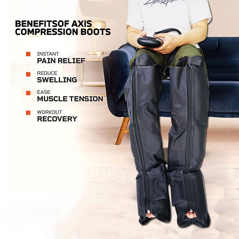 Massaggiatore a compressione d'aria per gambe, stivali massaggianti ricaricabili per piedi e polpacci per atleti, sistema di recupero, favorisce il sangue_voghion.com
