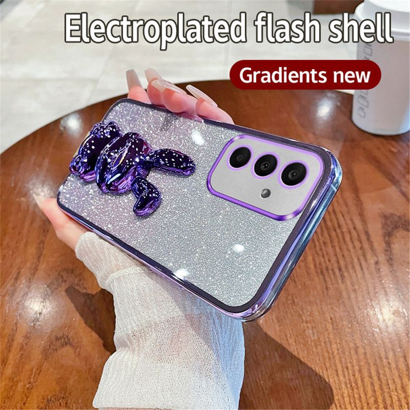 Gradient Glitter Rabbit Holder Phone Case For Samsung A55 A35 A25 A15 A54 A34 A24 A14 A13 A23 A33 A53 A12 A22 A32 A52_voghion.com