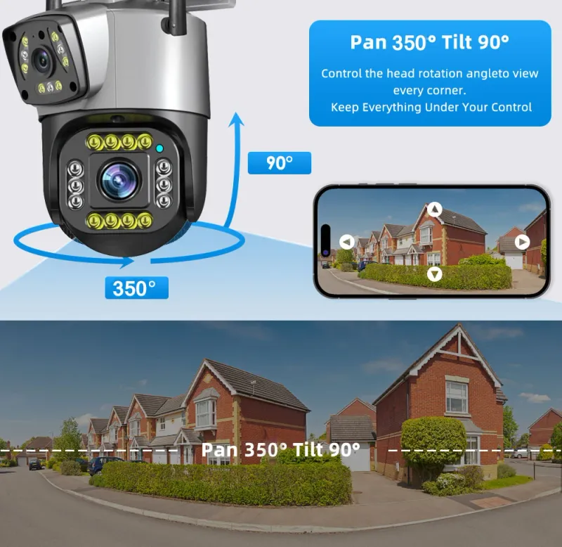 Surveillance Cameras Dual Lens 4G IP Camera WiFi 8MP 4K Wireless Outdoor Smart Home Night Vision V380 Digital Zoom CCTV_voghion.com