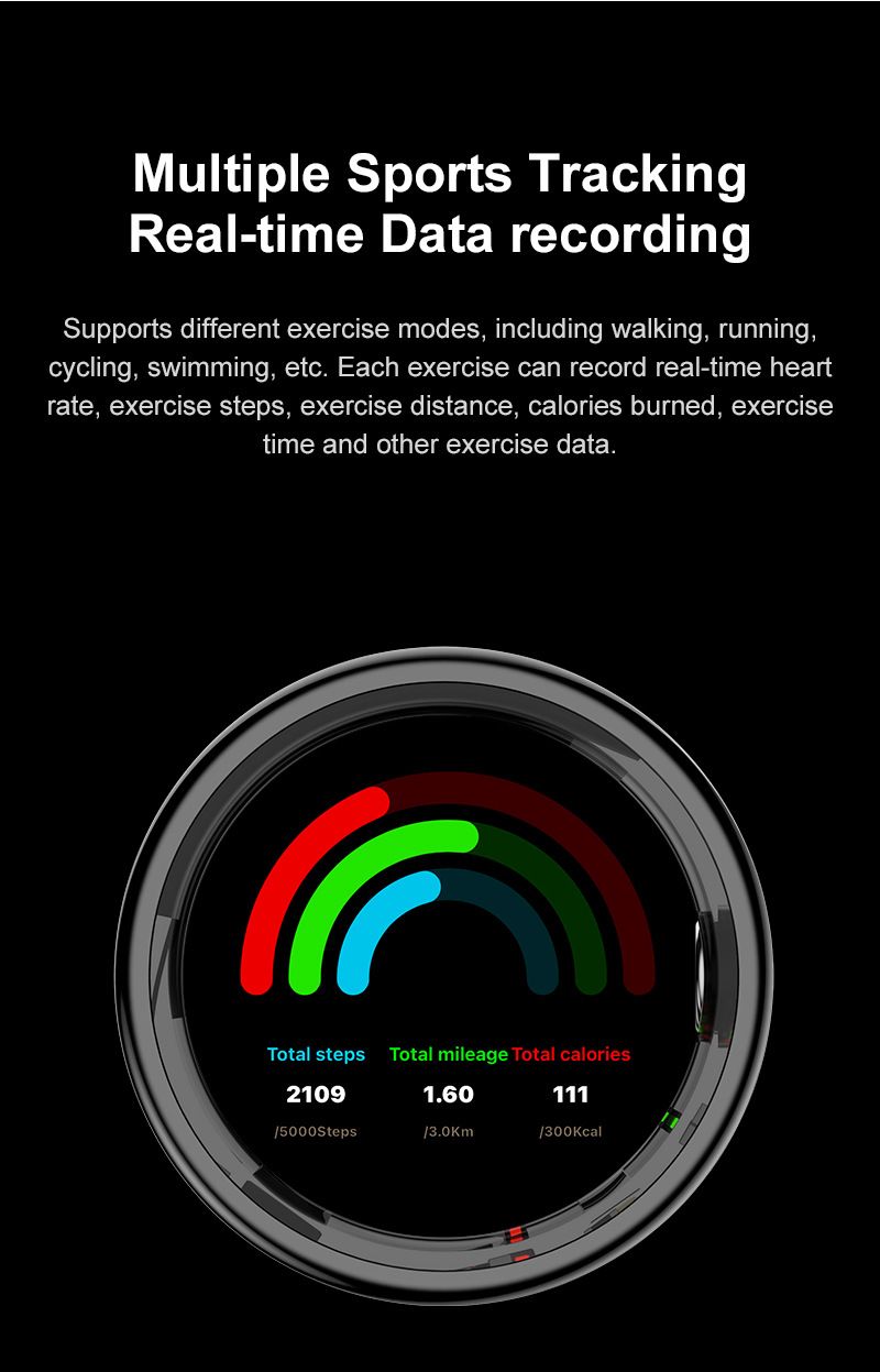 Rings R04 Smart Glasses Blood Oxygen Heart Rate Sleep Health Monitor Step Counter Smart Ring Smart Ring_voghion.com