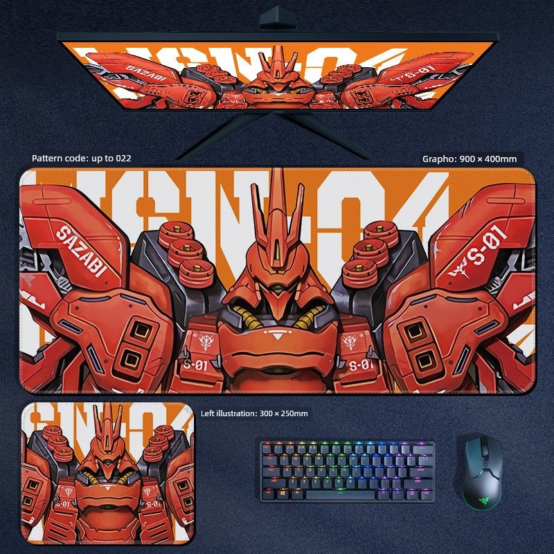 Mouse Men's Oversized E-Sports Games Anime Mobile Suit Am Lock Edge Table Mat Keyboard Pad_voghion.com