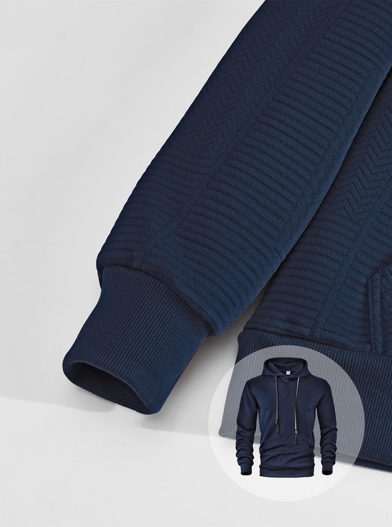 Men's Oversized Hooded Sweatshirt – Stretch Polyester Streetwear Pullover With Ribbed Hem (S-XXXL, Lightweight, Quick-Dry, Non-Iron Tech)_voghion.com