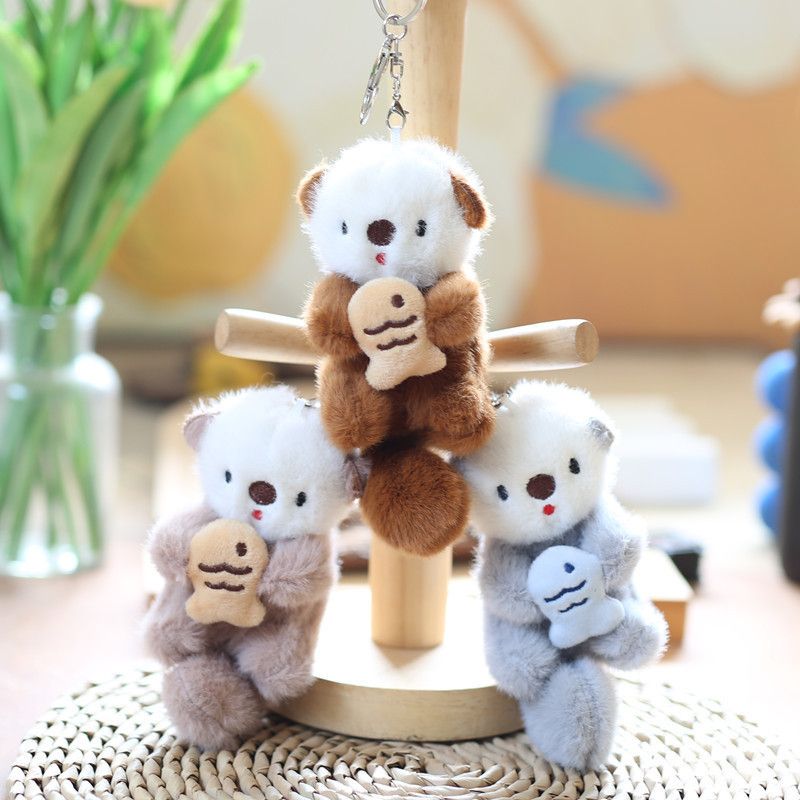 Adorable Otter Toy Plush Keychain Super Soft Short Plush Stuffed Animal_voghion.com