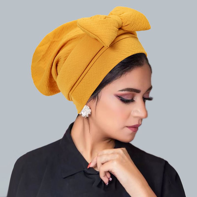 Women's Clothing New Pineapple Flower Activity Bow Ladies Muslim Headscarf Hat_voghion.com