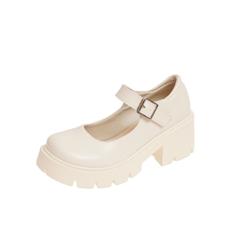 Oversized New Mary Jane Thick Sole JK Uniform Single Shoe High Heels Women's English Style Small Leather Shoes_voghion.com