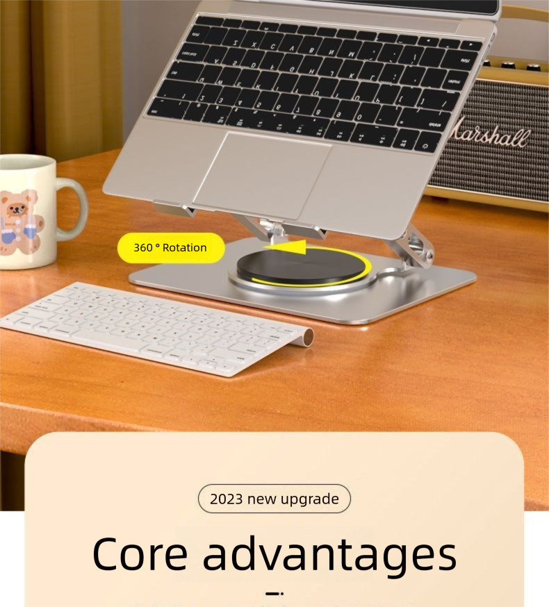 360 ° drehbarer Laptop-Ständerhalter, höhenverstellbar, hängende Kühlbasis, 360 Grad_voghion.com
