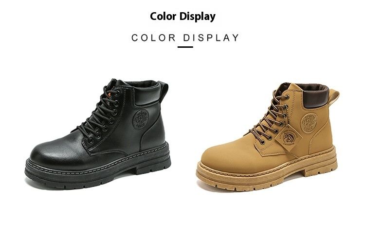 Men Shoes Fashion Motorcycle Boot Waterproof Leather Boots Spring Lace-Up Platform Boot New High Top Boots For Men Botas Hombre_voghion.com