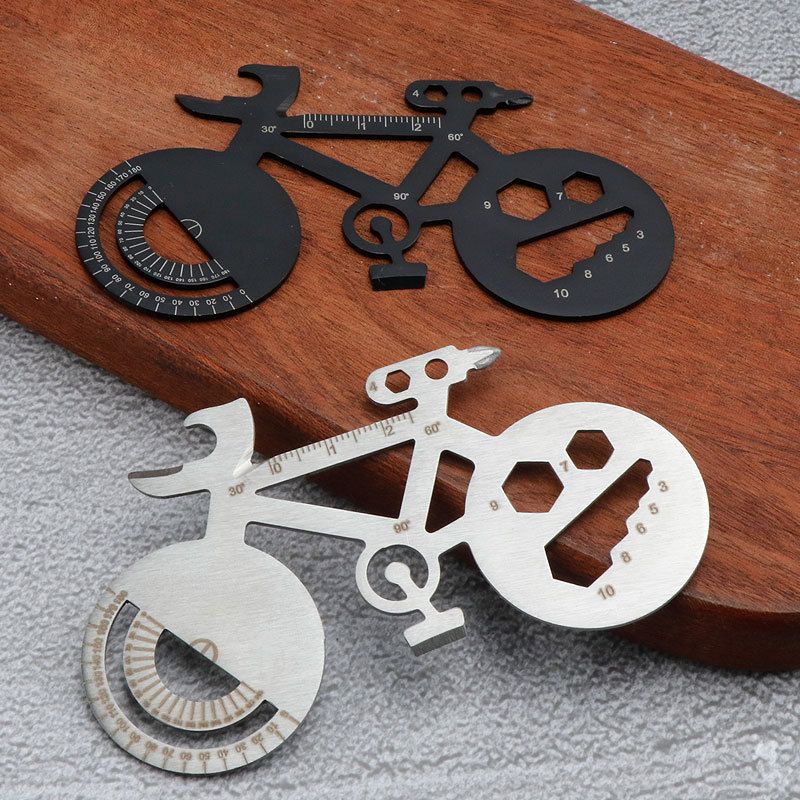 Gadget multifunzionali per esterni, portachiavi portatile per bicicletta, apribottiglie, campeggio, acciaio inossidabile, strumento creativo, carta_voghion.com