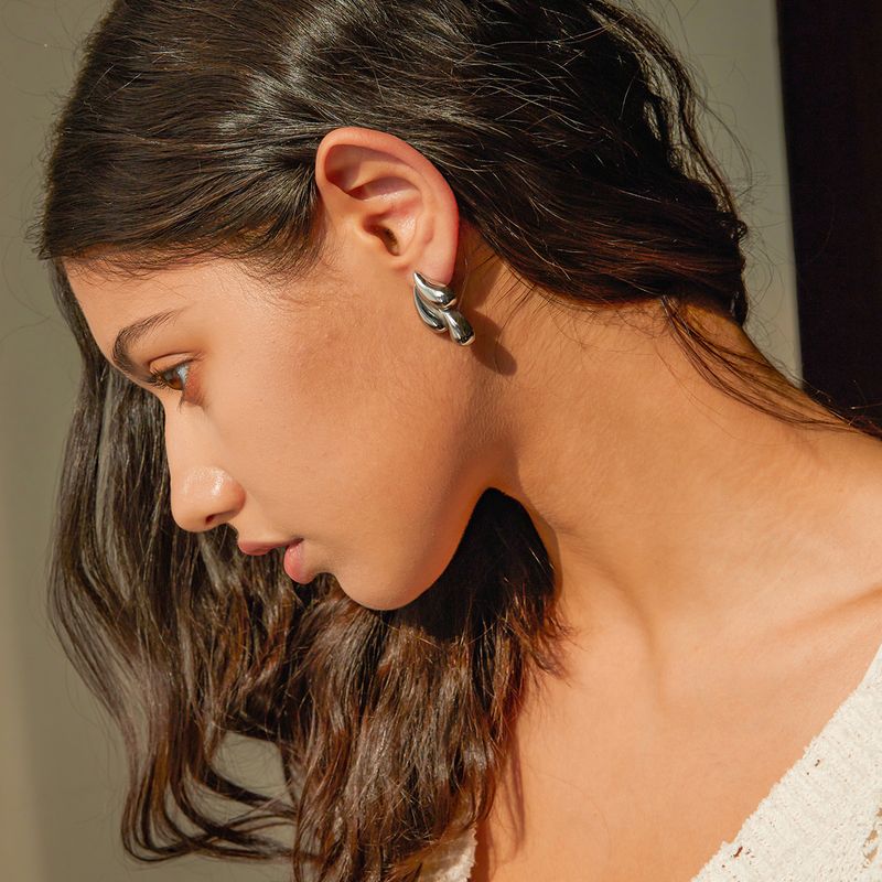 Signore, diverse gocce di orecchini in acciaio, acciaio inossidabile, accessori per le orecchie in oro_voghion.com
