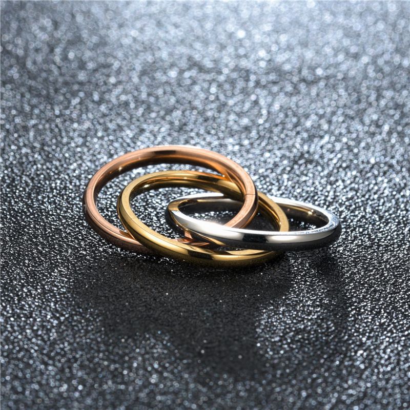 Klassischer Dreifachring Interlocked Hochzeitsschmuck Zubehör Mode Drei-in-Eins-Sets Edelstahlringe Frauen Geschenk_voghion.com