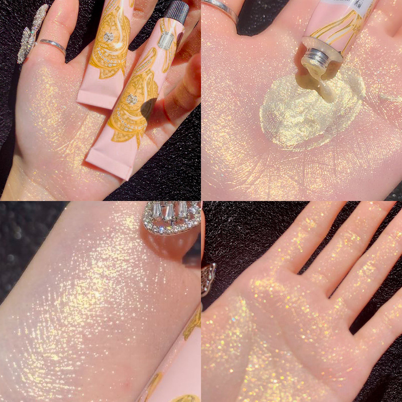 flytande 7g Highlighter guldblå palett glödkontur skimmerpuder Ljus upp makeup för ansiktskropps highlighter Li_voghion.com