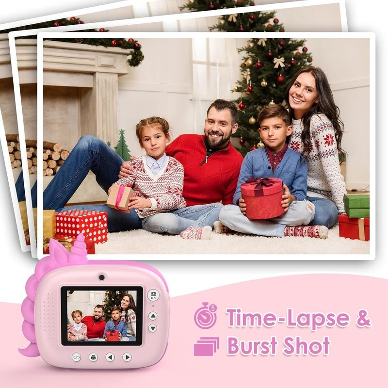Kids Camera Instant Print, Digital Camera For Kids With No Ink Print Paper & 32G_voghion.com