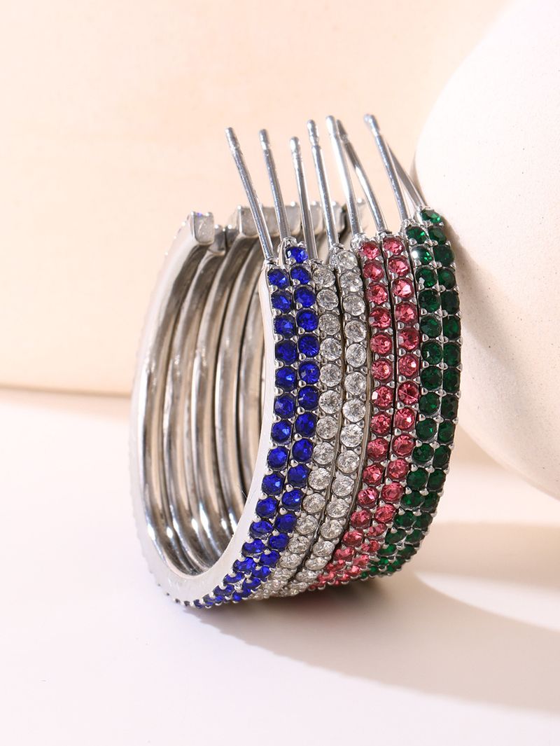 Women's Jewelry French Fine INS Titanium Steel Inlaid Zircon Earrings Fashionable Light Luxury Personality Temperament Earrings_voghion.com