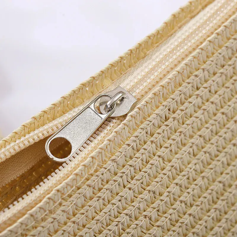 Borsa a tracolla piccola con patta Yogodlns da donna, in paglia intrecciata, da spiaggia, in rattan, lavorata a mano, con secchiello e mini borsa_voghion.com