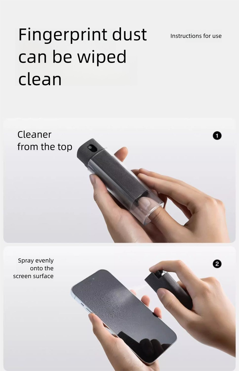 Mobile Phone Screen Cleaner Tablet Laptop Display Cleaning Cloth Wipe All-in-One Spray_voghion.com