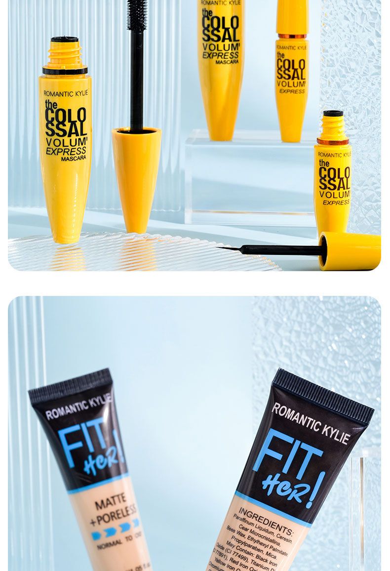 Make-up-Sets Neues 4-in-1-Konturpuder-Concealer-Flüssiggrundierung Mascara-Eyeliner-Set Vier-in-Eins-Make-up-Set_voghion.com