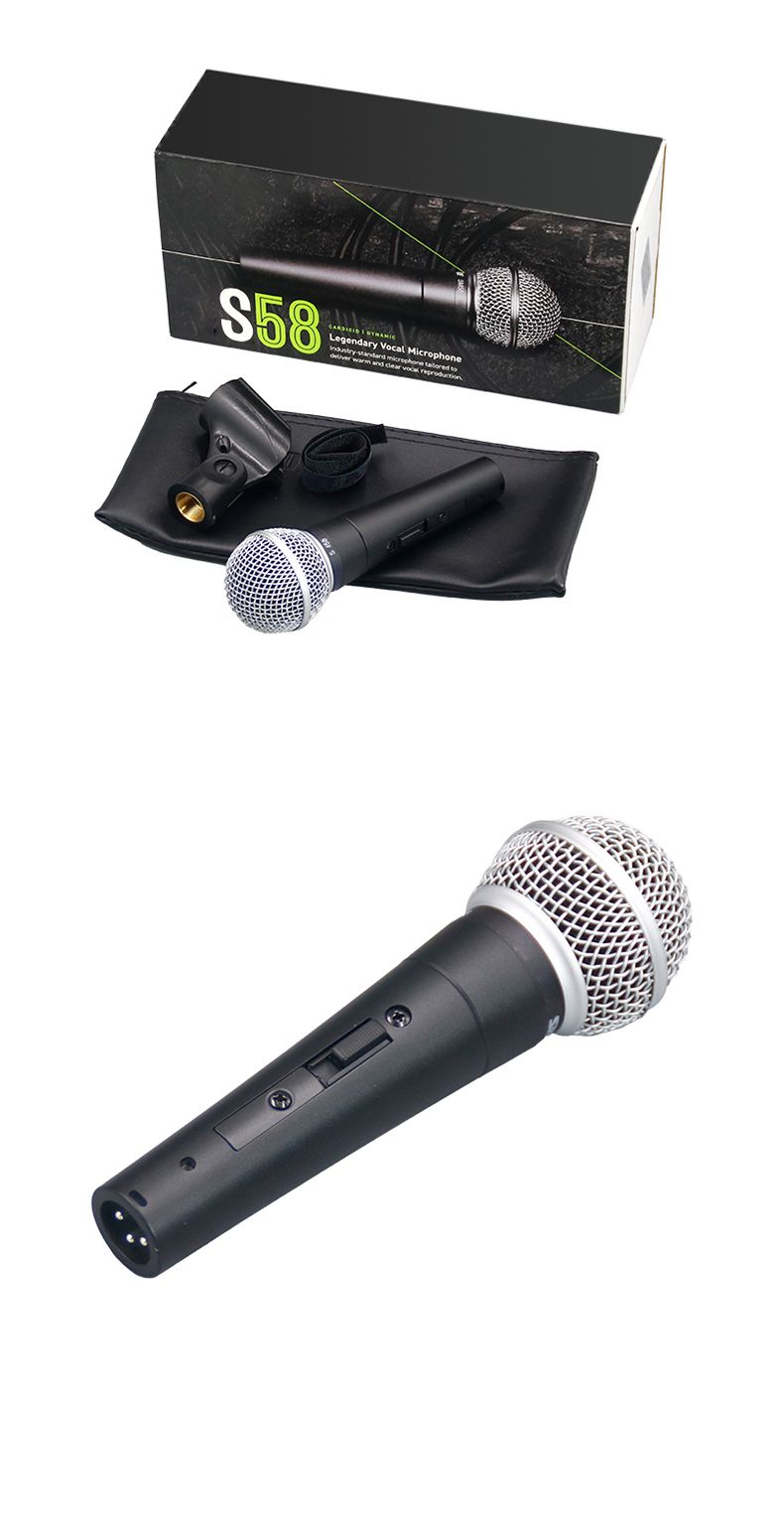 S58 Pro XLR dinaminis mikrofonas – profesionalus studijos ir gyvo pasirodymo kardioidinis mikrofonas vokalui, podkastams ir kt._voghion.com