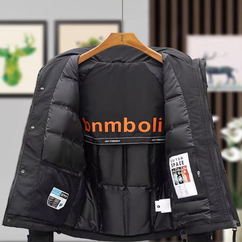 Heren winter donsjack met capuchon, waterdichte en winddichte parka, dikke warme pufferjas voor buiten en dagelijks gebruik_voghion.com