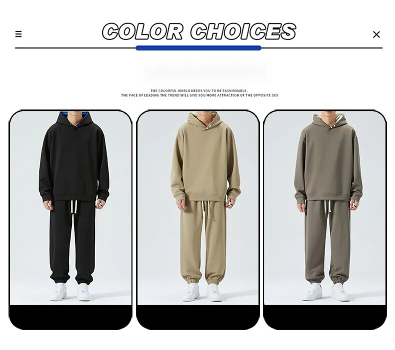 Ensemble de sport, sweat à capuche de marque tendance, pantalon hygiénique ample, pantalon de course, ensemble deux pièces, offre spéciale_voghion.com