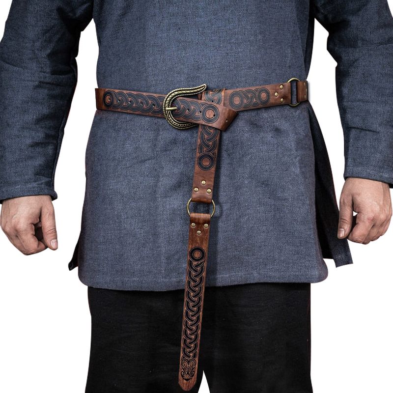 Nuovo transfrontaliero caldo vendita vichingo celtico goffrato cintura medievale retrò cavaliere cintura COSPLAY palco Prop_voghion.com