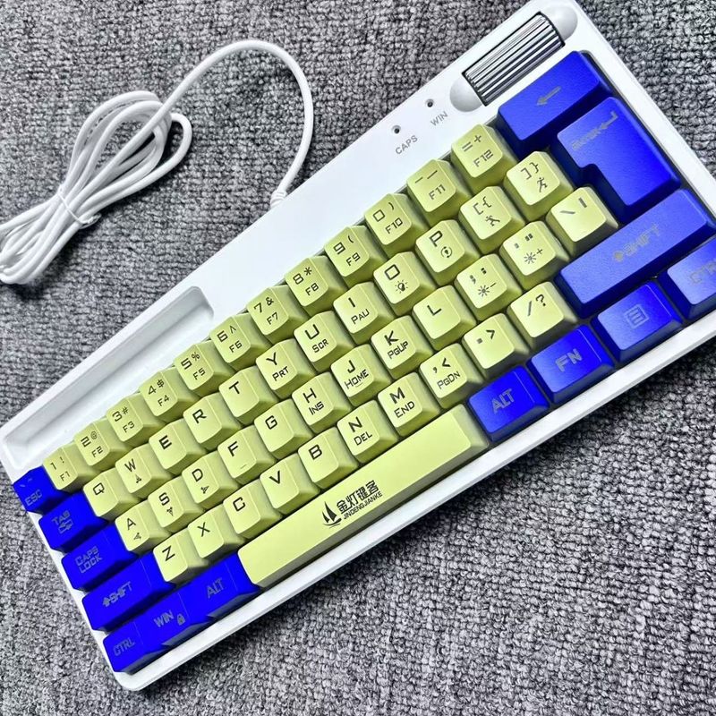 Schnäppchen RGB Backlit Wired 61-Tasten Dual-Switch Mechanische Tastatur Für Computer Büro Gaming Universal Laptop_voghion.com