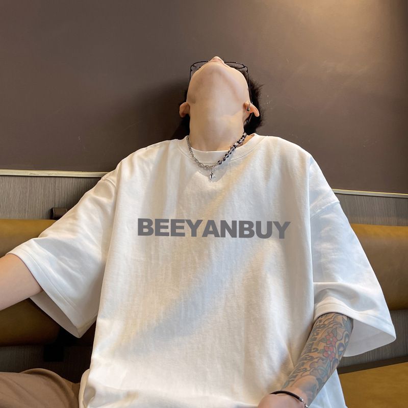Cleanfit-T-Shirt aus reiner Baumwolle, Nischen-American-Dressing, kurzer Kapuzenpullover für Herren zum OOTD, gerüschtes und hübsches Oberteil mit halben Ärmeln_voghion.com