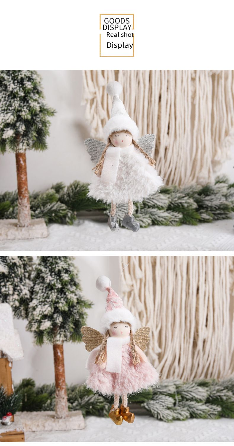 Grenzüberschreitender neuer Weihnachtsbaum, kreativer Anhänger, hängender Weihnachtsschmuck, Jacquardhut, süßes Mädchen, Engel, Baby_voghion.com