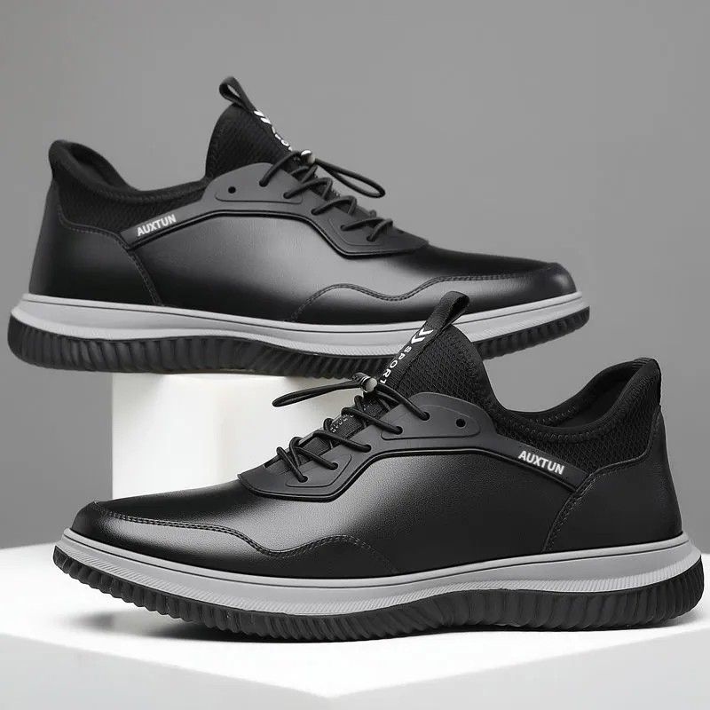Soft Soled Casual Leather For Men 2025 New Korean Version Comfortable And Breathable Men's With Lace Up British Style_voghion.com