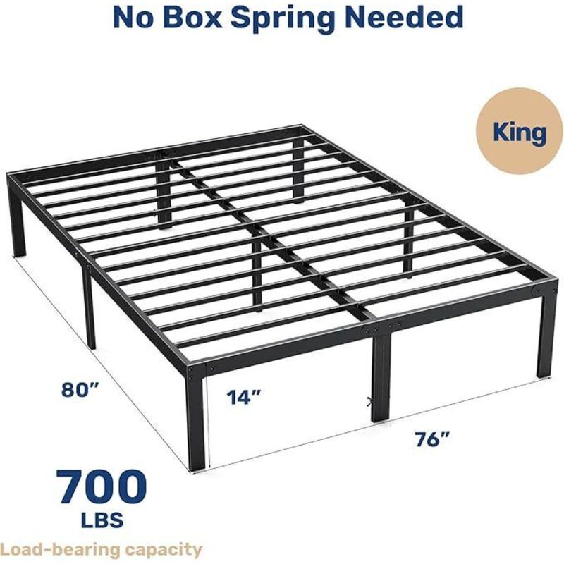 Sturdy Spring Under Heav Needed Metal 14 The Bed Frame Size Bed King Space King Frame Bed Box Storage Size No Bed Inch Platform_voghion.com