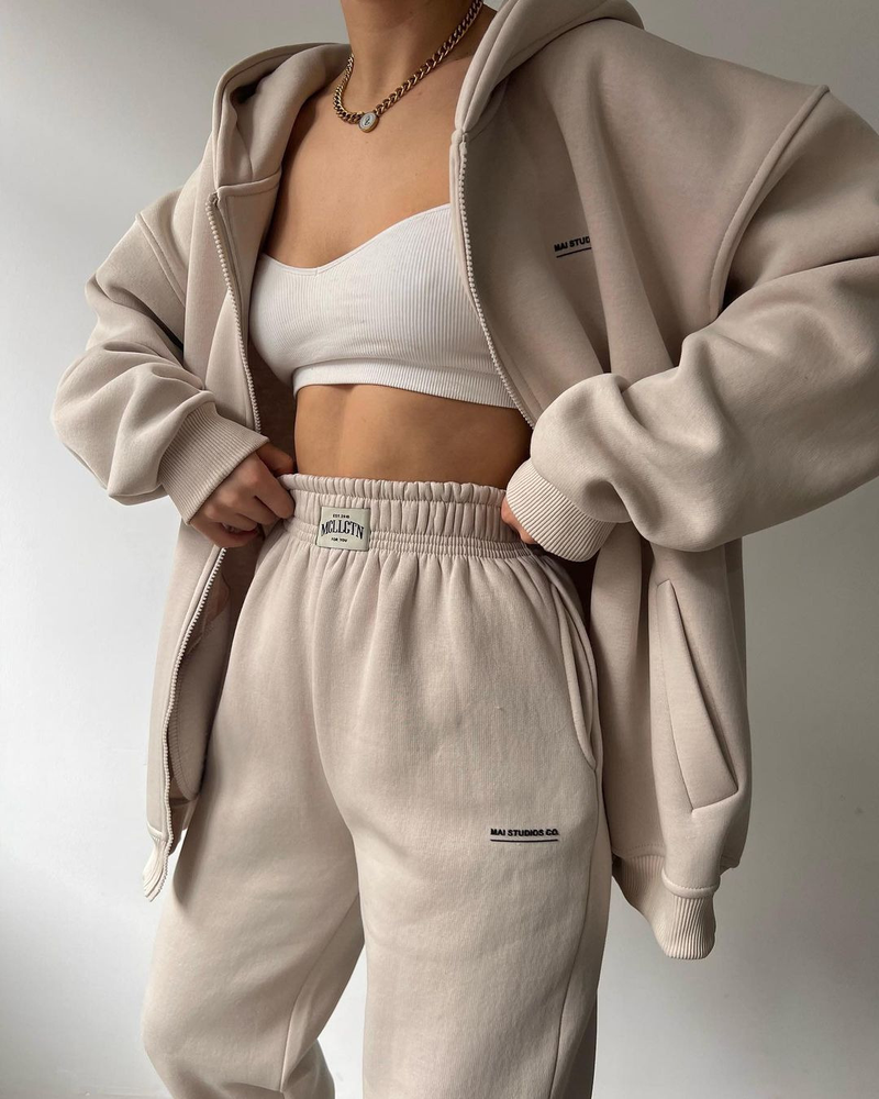 Sudadera de terciopelo de manga larga para mujer, pantalones, traje informal con capucha y estampado de moda para mujer_voghion.com