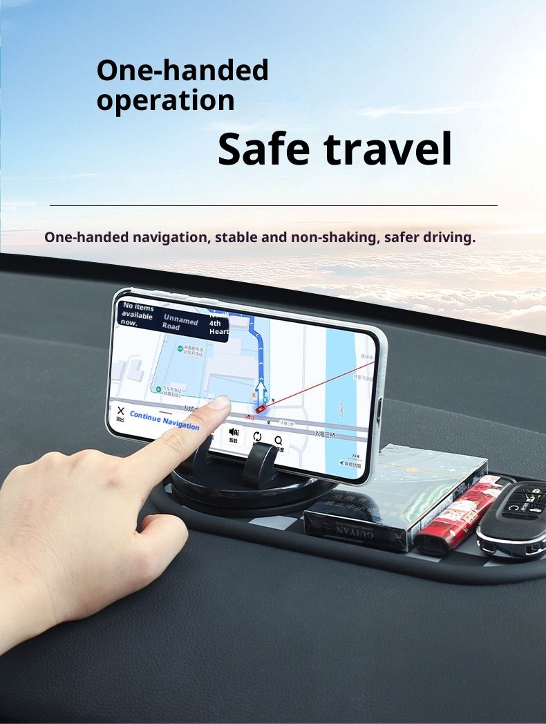 Xiaodeng Small Deng Factory Direct Car Anti-Slip Dashboard Rotatable Phone Holder Navigation Aromatherapy Ornament Storage Mat_voghion.com