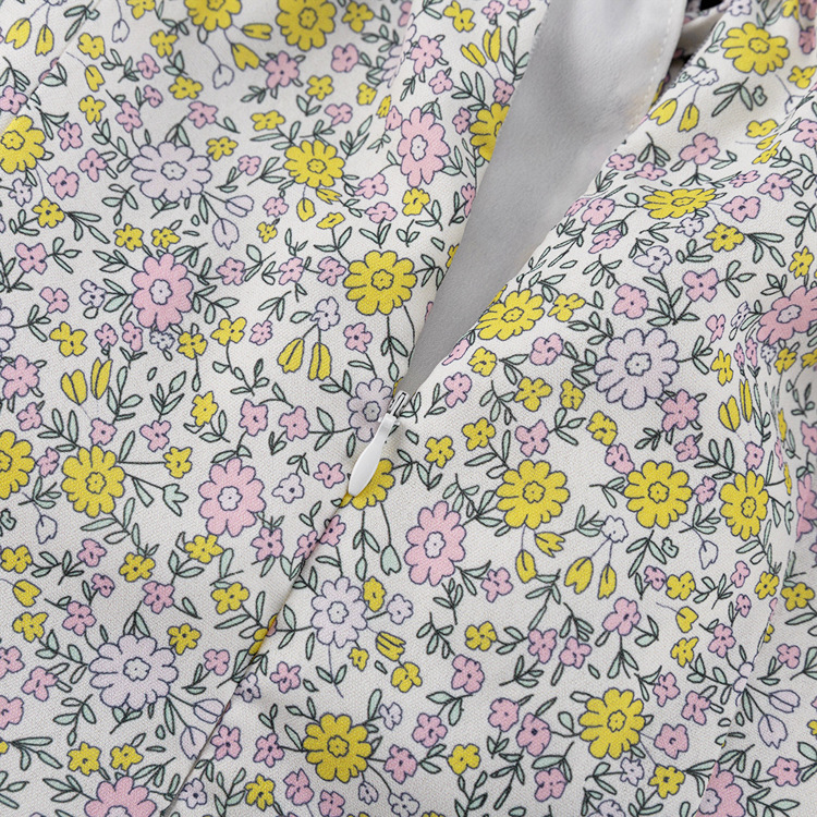 Damesrok, sexy tutu-jurk met één schouder en lange mouwen, tubetop met print en bloemenrok_voghion.com