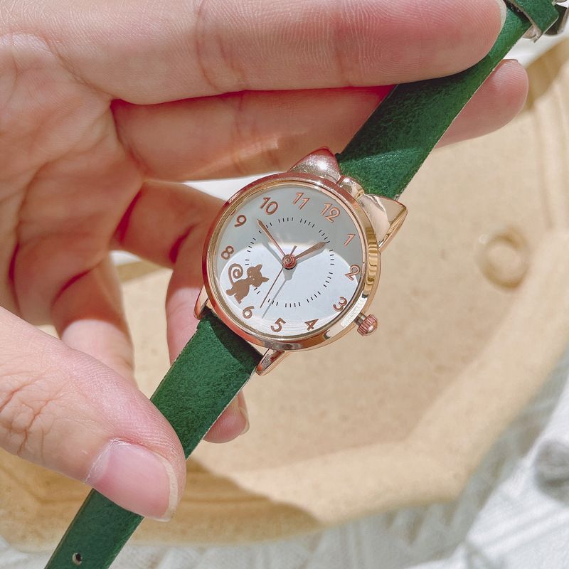 Orologio per bambini con orecchie di gatto, stile cartone animato, in oro, alla moda, per ragazze, elettronico, per studenti, regalo quotidiano per compleanno, anniversario, San Valentino_voghion.com
