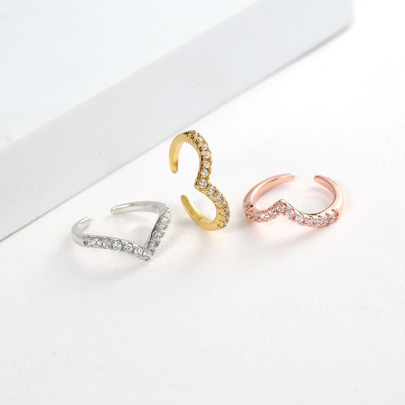 Anello alla moda unisex con coda e nocca, intarsiato con zircone pieno di diamanti, anello aperto con micro-intarsi di diamanti a fila singola_voghion.com