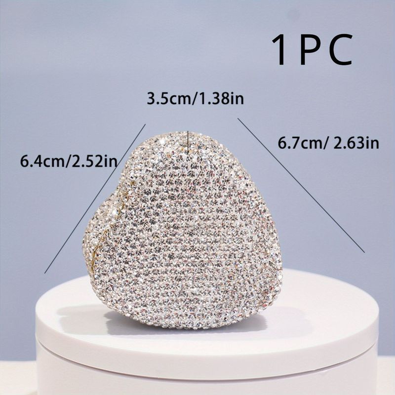 Elegante, diamantbesetzte Mini-Schmuckschatulle in Herzform – Tragbarer Aufbewahrungsbehälter aus Metall für Ringe, Ohrringe und kleine Accessoires_voghion.com