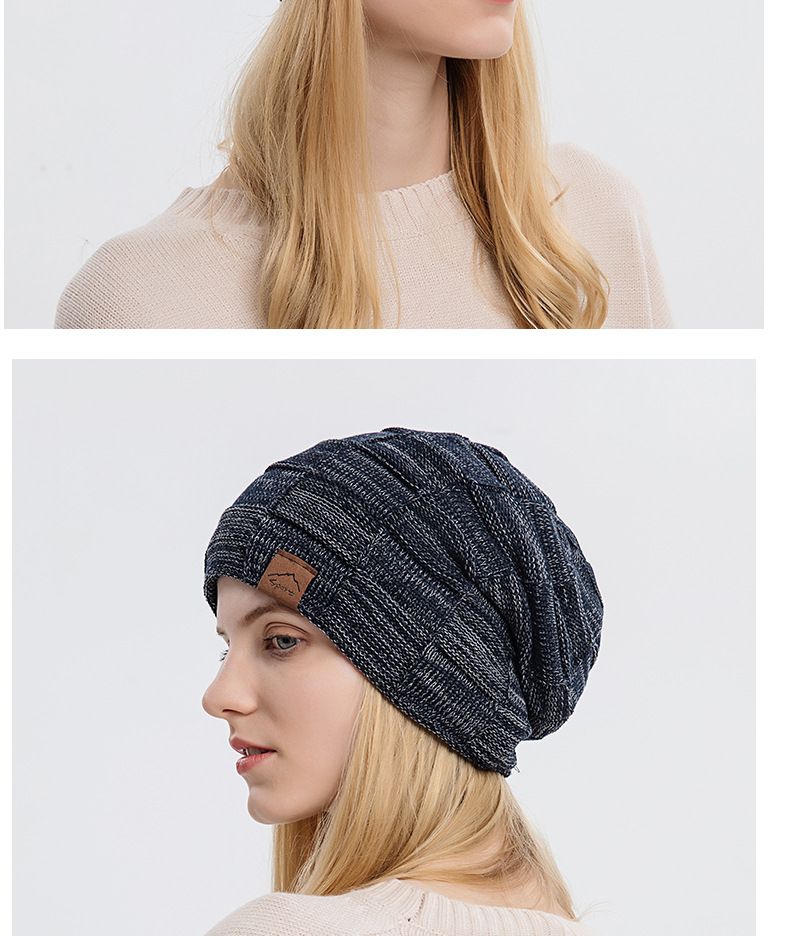 9875 Autumn/Winter Plush Mixed Color Versatile Woolen Knitted for Warm Fashion Pullover Winter Women's Hat_voghion.com