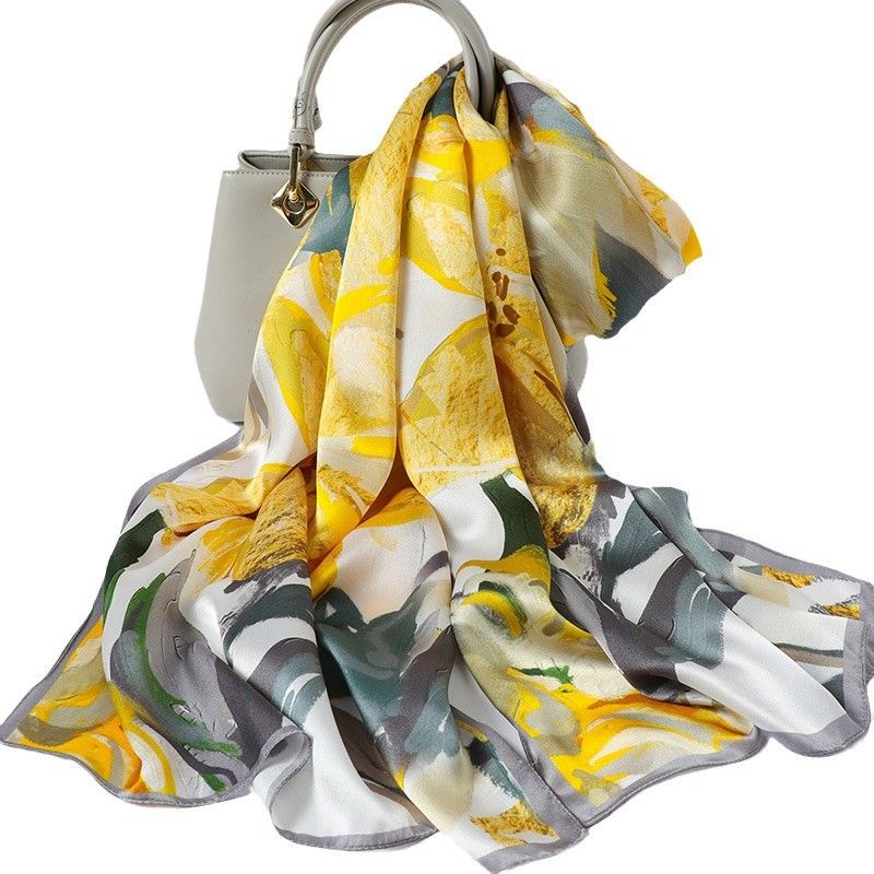 Sciarpa regalo lunga e piccola in raso di seta di gelso 100% stile cinese Hangzhou per donna_voghion.com