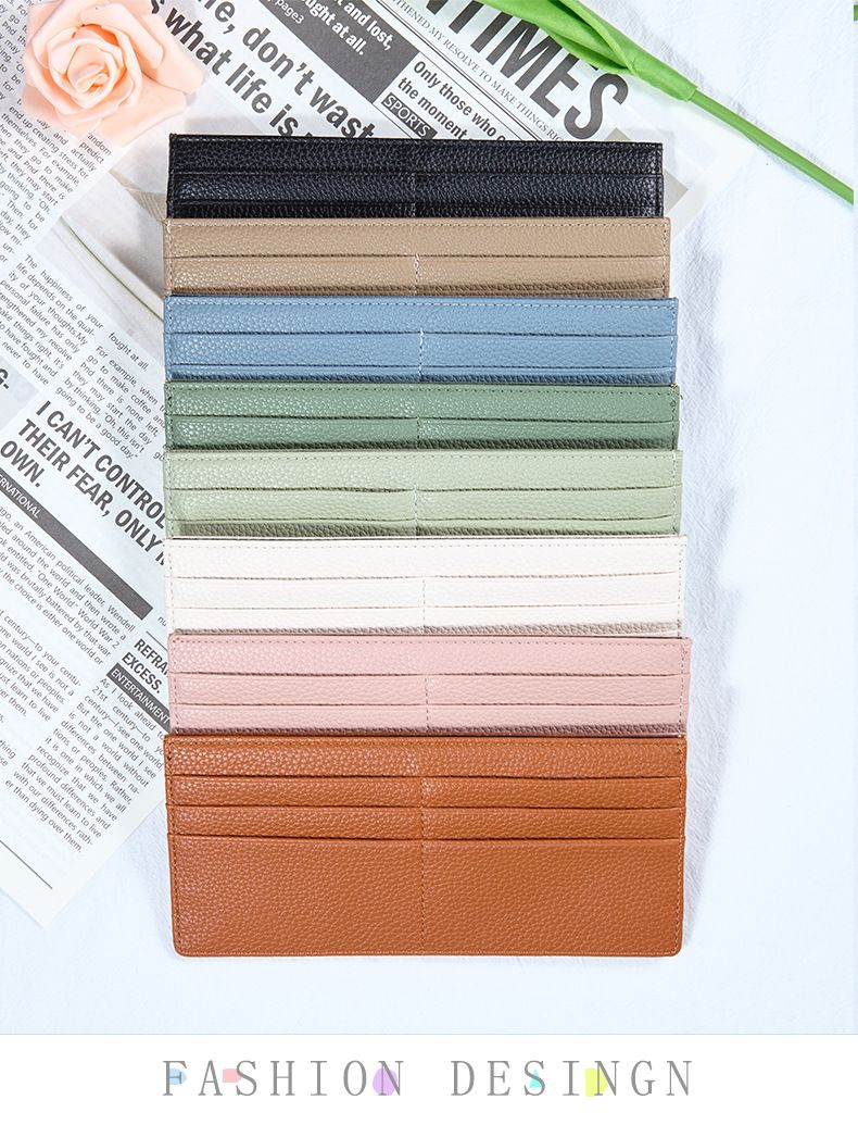 Cartera minimalista nueva con tarjetero integrado con sensación de cuero auténtico y clip para billetes con múltiples posiciones para tarjetas Cartera japonesa de moda con cremallera cero_voghion.com