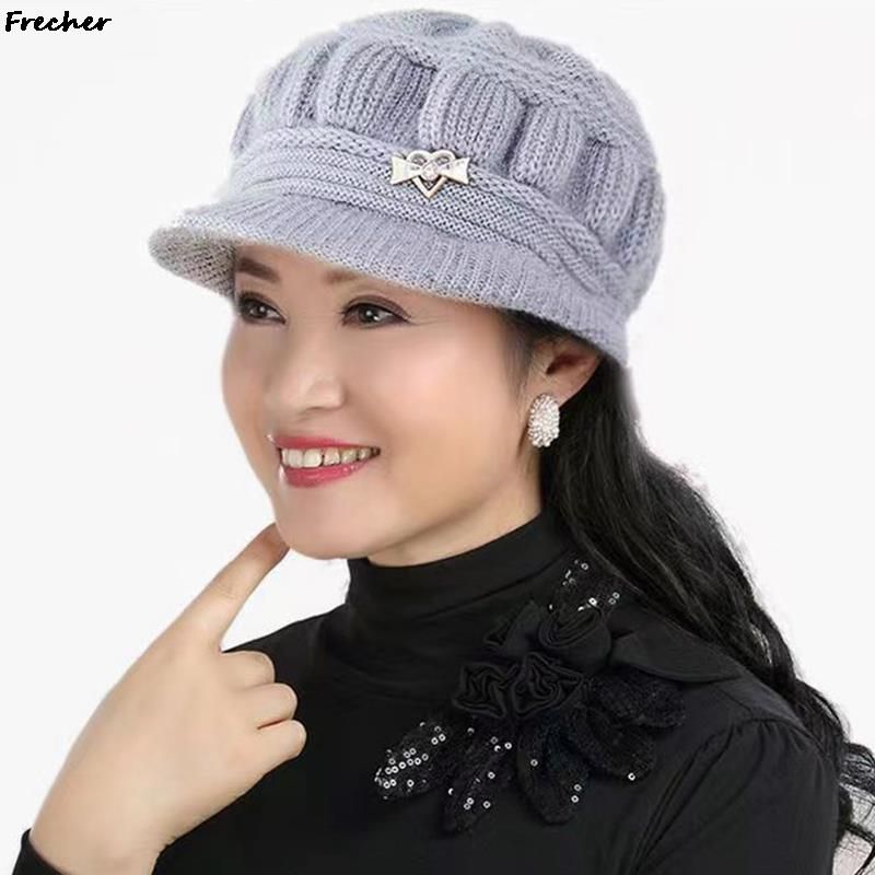 Heißer Verkauf Winter Mutter der Hut Super Warm Wolle Kappe 2024 Mode Damen Komfortable Kaninchen Fell Visiere Berets Hüte Verdickt Maler_voghion.com
