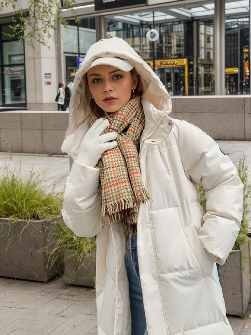 Giacca da donna lunga con cappuccio fino al ginocchio, per donna, in cotone spesso e casual_voghion.com
