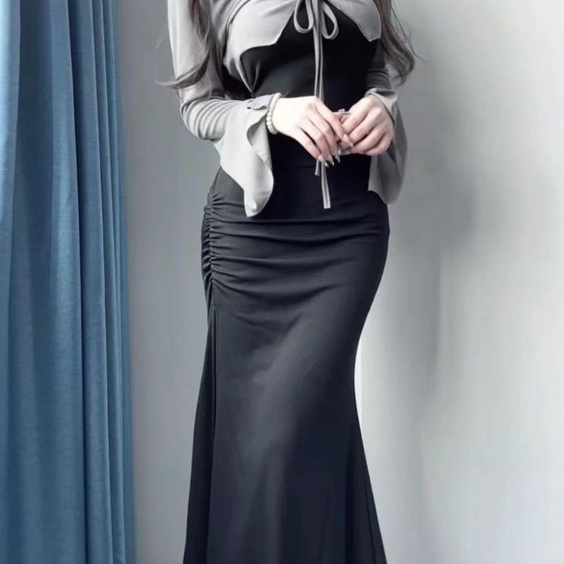 Nuovo abito aderente con scollo all'americana per donna, abito da mamma per bambine in autunno, capospalla snellente Pure Desire, top grigio_voghion.com