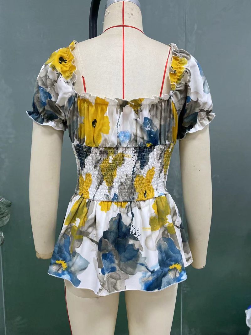 Women's Slim Fit Tie-Dye Pullover Top - Deep V-Neck Holiday Shirt (Summer Style, Lightweight & Comfortable_voghion.com