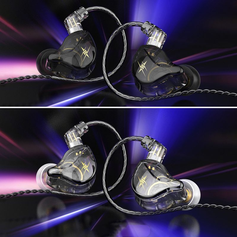 2Pcs QKZ ZXT Wired Earbud Ergonomic with/without Mic TPE 10mm Moving Coil In-ear Earphone for Gaming_voghion.com