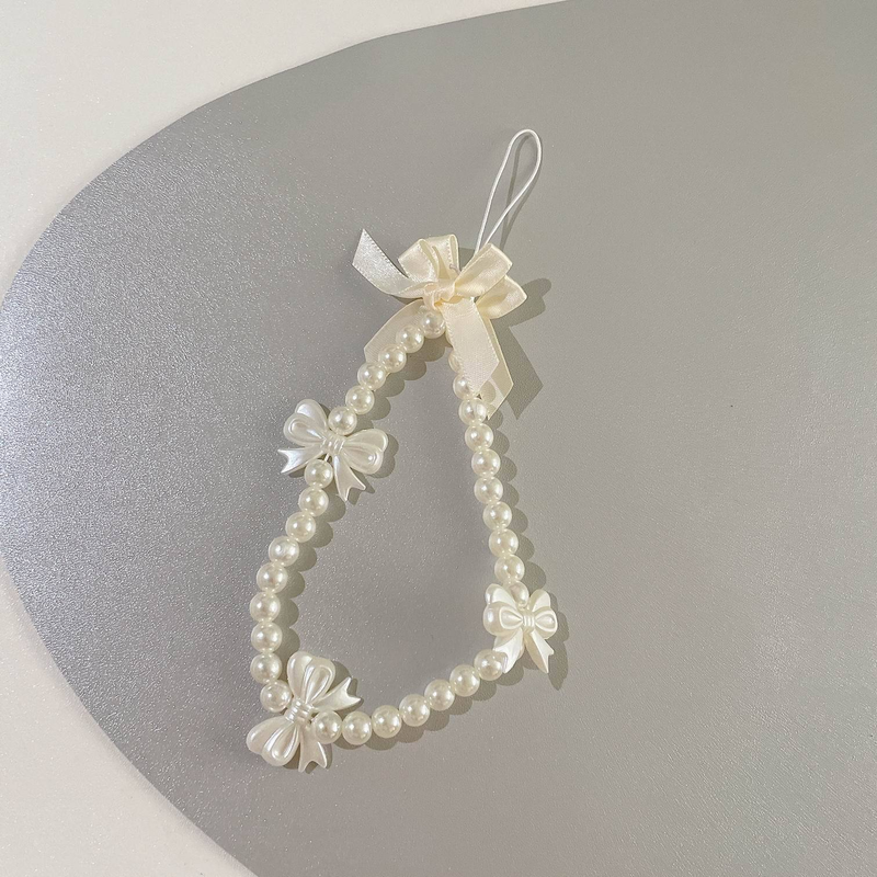 Monile telefonrem koreansk modesløjfe Perlebjørn Sommerfuglstil Wrirt Armbånd Halsbånd til telefon Kawaii telefontilbehør_voghion.com
