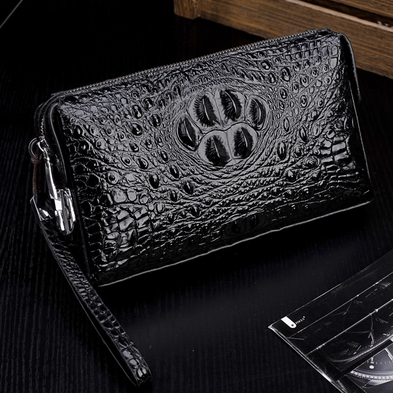Password Lock Men's Clutch Anti-theft Hand Grab New Crocodile Pattern Large Capacity Business Casual Trendy Bag_voghion.com